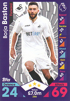 Borja Baston Swansea City 2016/17 Topps Match Attax #286